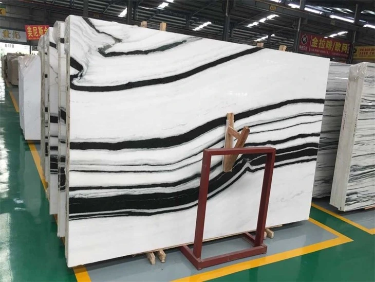 Unique Veins Panda White Marble Slab suppliers