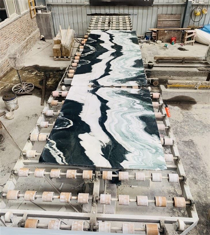 Unique Veins Panda White Marble Slab high quality